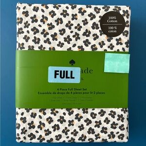 Kate Spade Floral Leopard Cotton 4PC Full Sheet Set